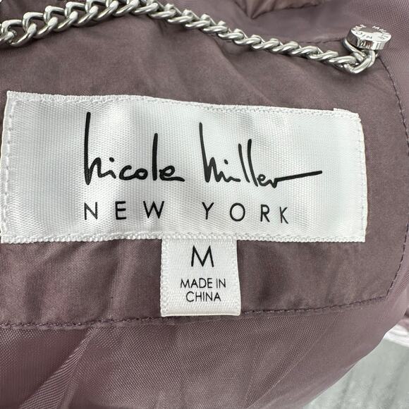 NEW Nicole Miller New York Ombré Puffer Jacket Front Zip Sz Medium - Picture 7 of 9